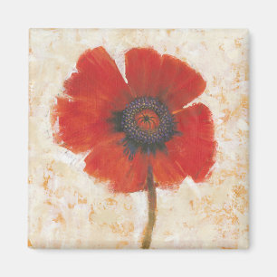 Red Poppy Portrait Magnet