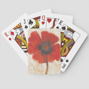 Red Poppy Portrait Playing Cards