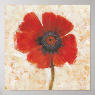 Red Poppy Portrait Poster