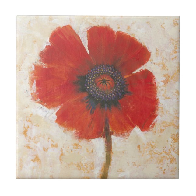 Red Poppy Portrait Tile (Front)