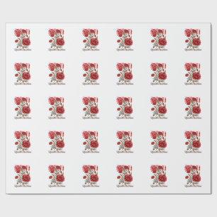 Red Poppy Remember And Honour Vintage Memorial Shi Wrapping Paper