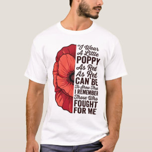 Red Poppy Remembrance Quote Vector Shirt Design_1