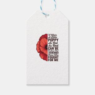 Red Poppy Remembrance Quote Vector Shirt Design_1 Gift Tags