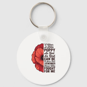 Red Poppy Remembrance Quote Vector Shirt Design_1 Keychain