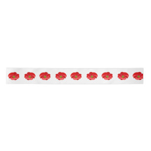 Red poppy satin ribbon