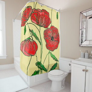 Red Poppy Shower Curtain - Your Colour