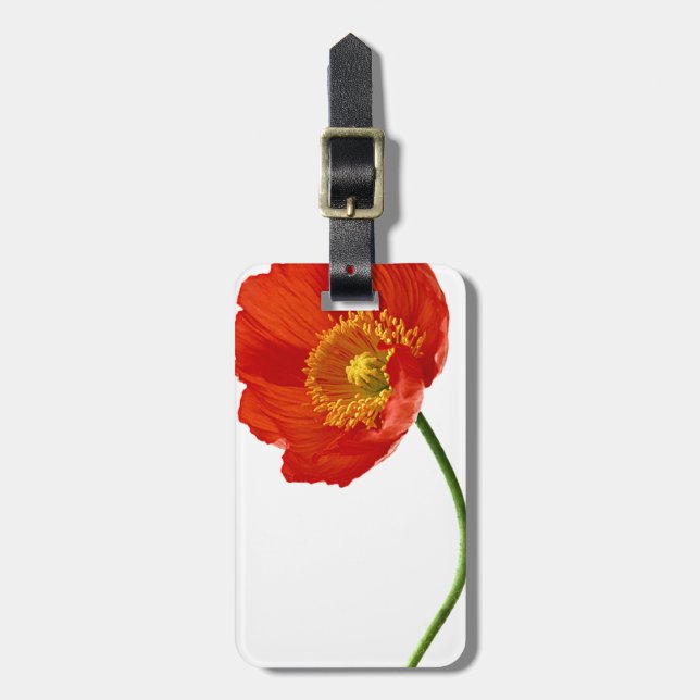 Red Poppy Simplicity Luggage Tag (Front Vertical)