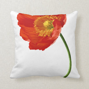Red Poppy Simplicity Throw Pillow
