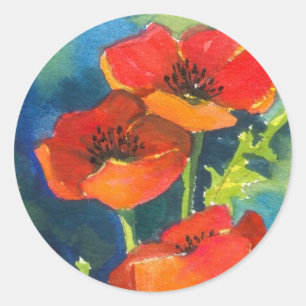 RED POPPY Stickers