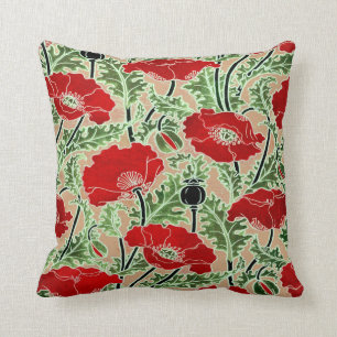 Red Poppy ~ Throw Pillow / Cushion