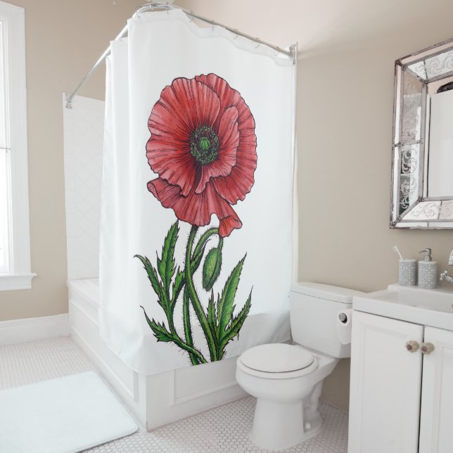 Red poppy, watercolor and ink (In Situ)