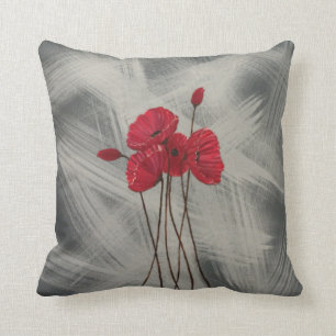 Red Poppy's Throw Pillow