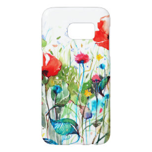 Red Poppy's Watercolors & Colourful Flowers Samsung Galaxy S7 Case