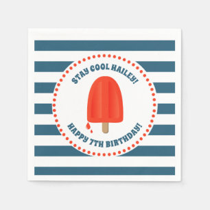 Red Popsicle Birthday Napkin