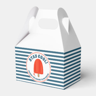 Red Popsicle Birthday Thank You Favor Box