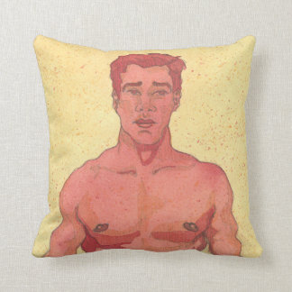 Red Portrait Throw Pillow