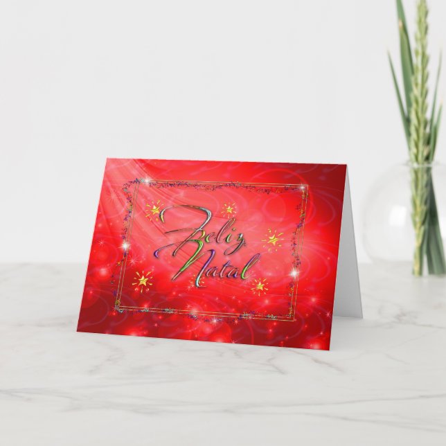 red Portuguese Christmas card (Front)