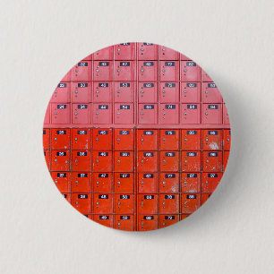 Red postal boxes 2 inch round button