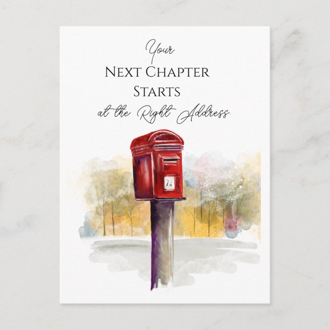 Red Postbox Inspirational Quote Artwork Postcard (Front)