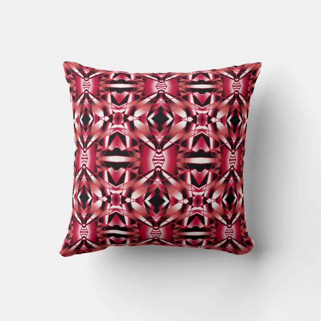 Red Power Perspective Colour Gradient Filled Art Throw Pillow (Back)