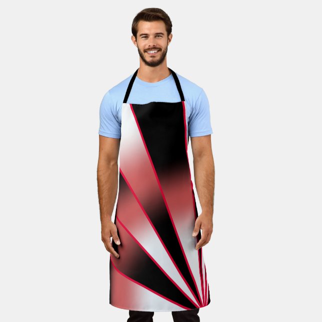 Red Power Perspective Gradient Colour Fill Drawing Apron (Worn)