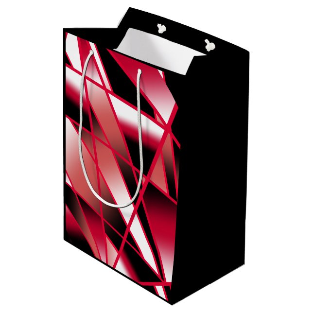 Red Power Perspective Gradient Colour Filled Art Medium Gift Bag (Back Angled)