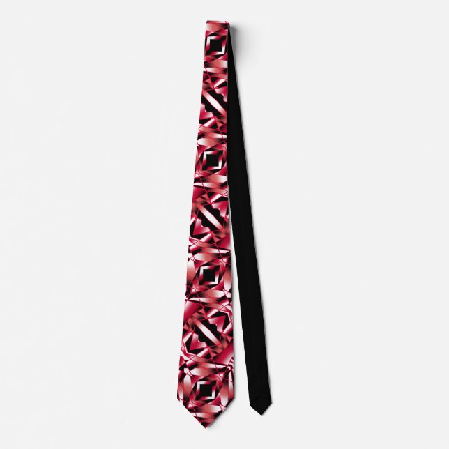 Red Power Perspective Gradient Colour Filled Art Tie (Front)