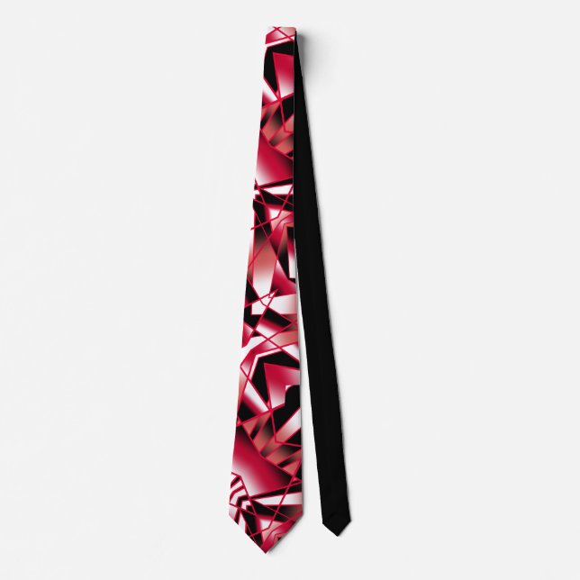 Red Power Perspective Gradient Colour Filled Art Tie (Front)