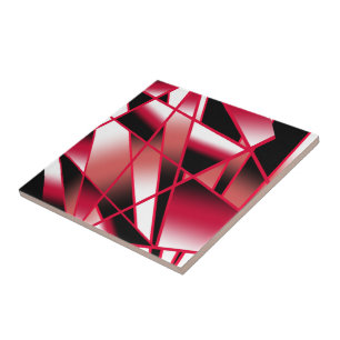 Red Power Perspective Gradient Colour Filled Art Tile