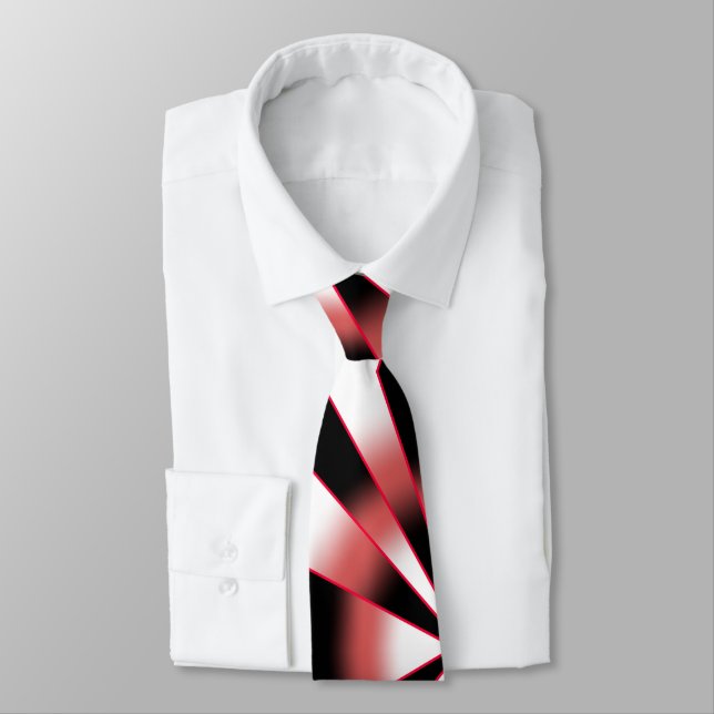 Red Power Perspective Gradient Fill Drawing Tie (Tied)