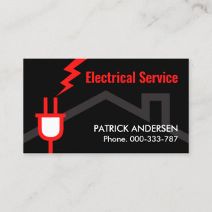 Red Power Plug Tower Charges Home Business Card