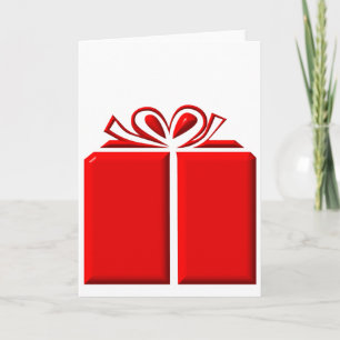 Red present with bow holiday card