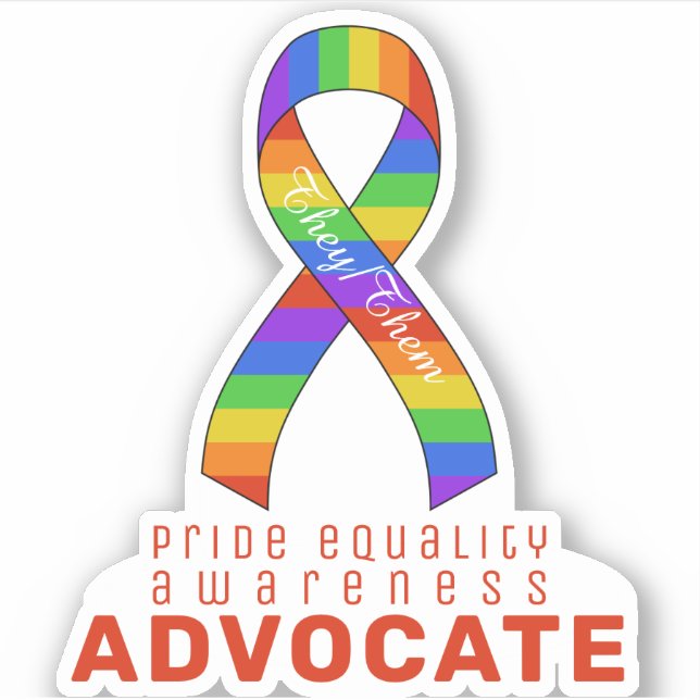 Red Pride Equality Awareness Vinyl Sticker (Front)