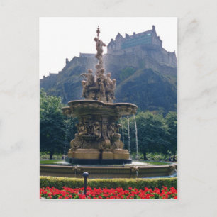 Red Princess Street gardens, Edinburgh, Scotland f Postcard