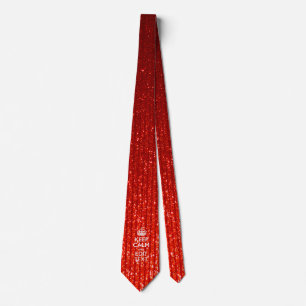 Red Print Personalize Your Keep Calm Gift Tie