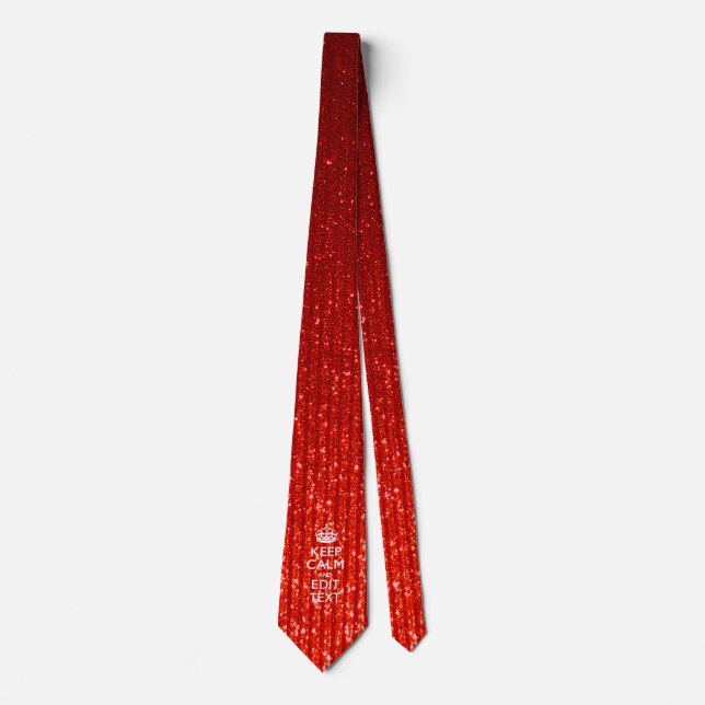 Red Print Personalize Your Keep Calm Gift Tie (Front)