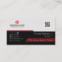 Red professional business card design