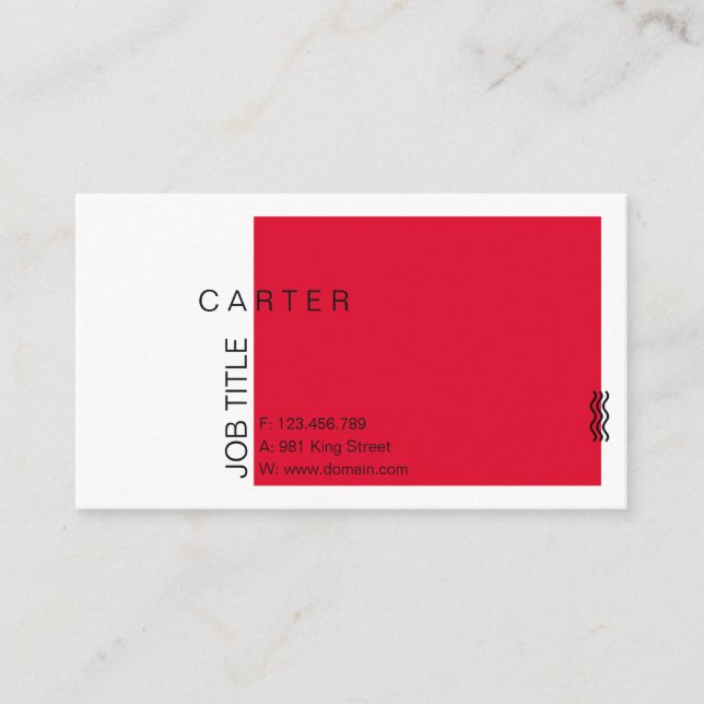 Red Professional Design Elegant Modern Simple Business Card (Front)