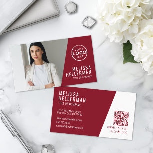 Red Professional Photo Logo Business Card