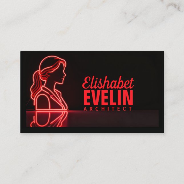Red Profile: Professional Mirror Image Business Card (Front)
