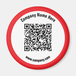 Red Promotional Business Name QR Code  Magnet