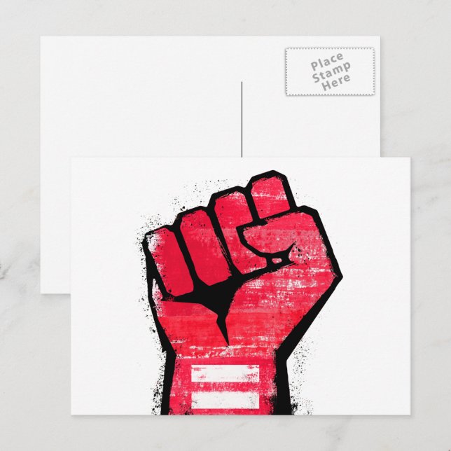 Red Protest Fist Postcard (Front/Back)