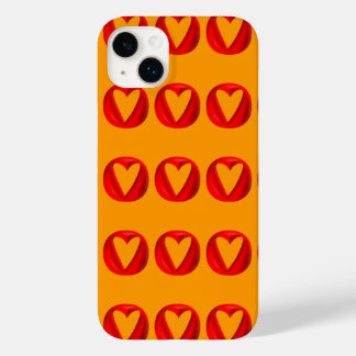 Red Puffy Heart Holes Case-Mate iPhone 14 Plus Case