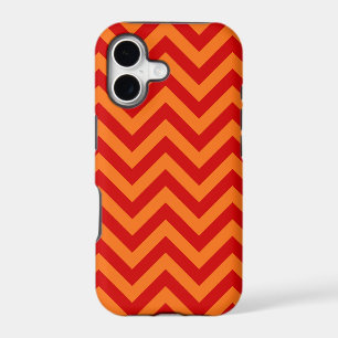 Red, Pumpkin Orange Large Chevron ZigZag Pattern