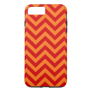 Red, Pumpkin Orange Large Chevron ZigZag Pattern Case-Mate iPhone Case