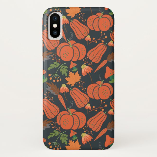 Red pumpkin seamless pattern and carrots Case-Mate iPhone case (Back)