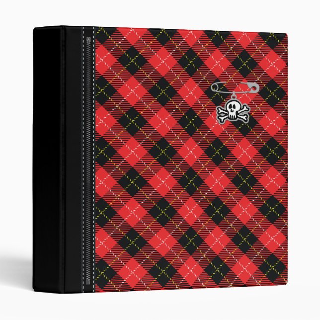 Red Punk Plaid  Binder (Front/Spine)