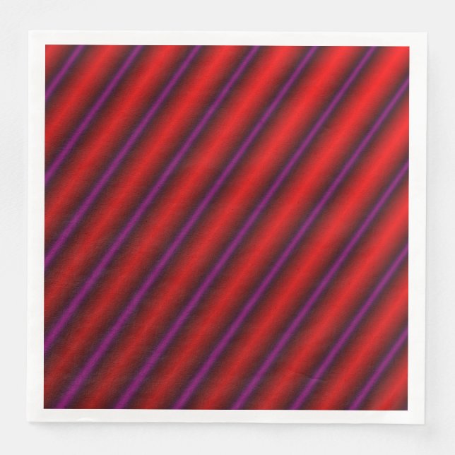 Red, Purple and Black Laser-Like Line Pattern Napkin (Front)