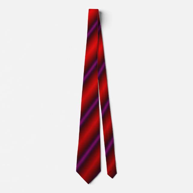 Red, Purple and Black Laser-Like Line Pattern Tie (Front)
