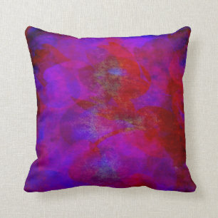 Red Purple Backdrop Watercolor Abstract Background Throw Pillow